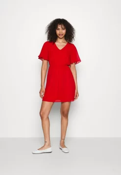 Anna Field V-Neck Sleeve Dress - Robe De Jour - Dark Red -Anna Field 05689bd42fac47e48fb1df1d3913ed34 scaled