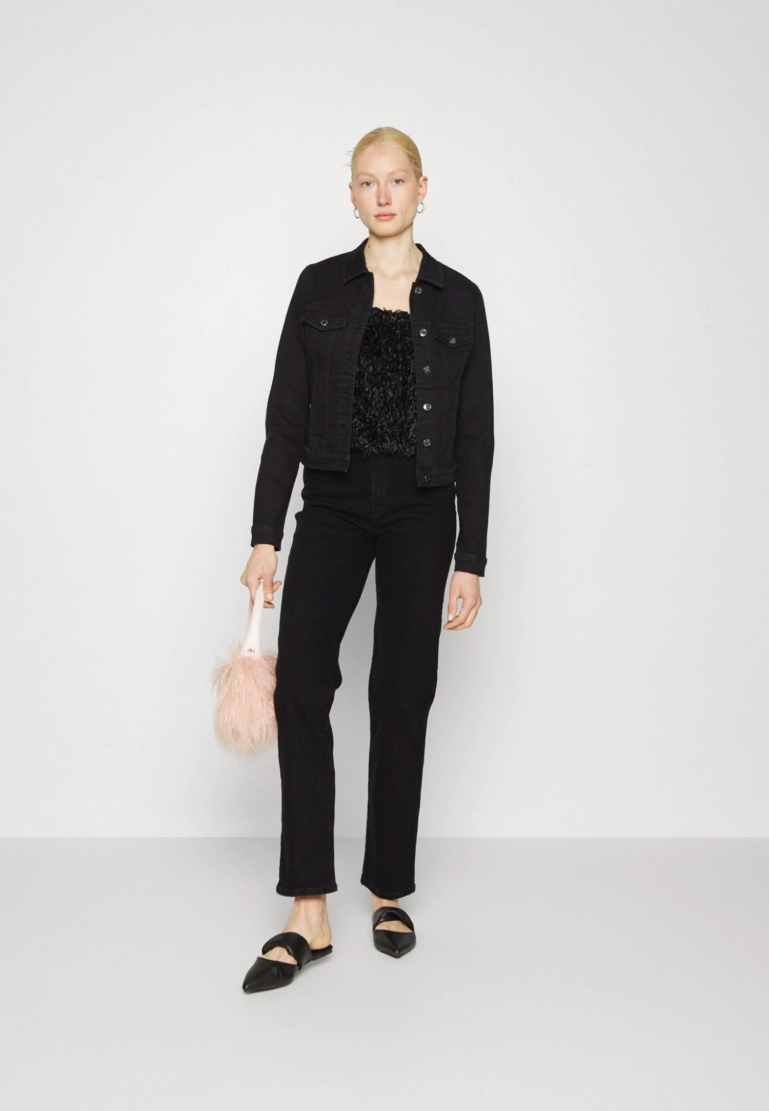 Jean Droit - Black Denim 2 Jean Droit - Black Denim – Image 2