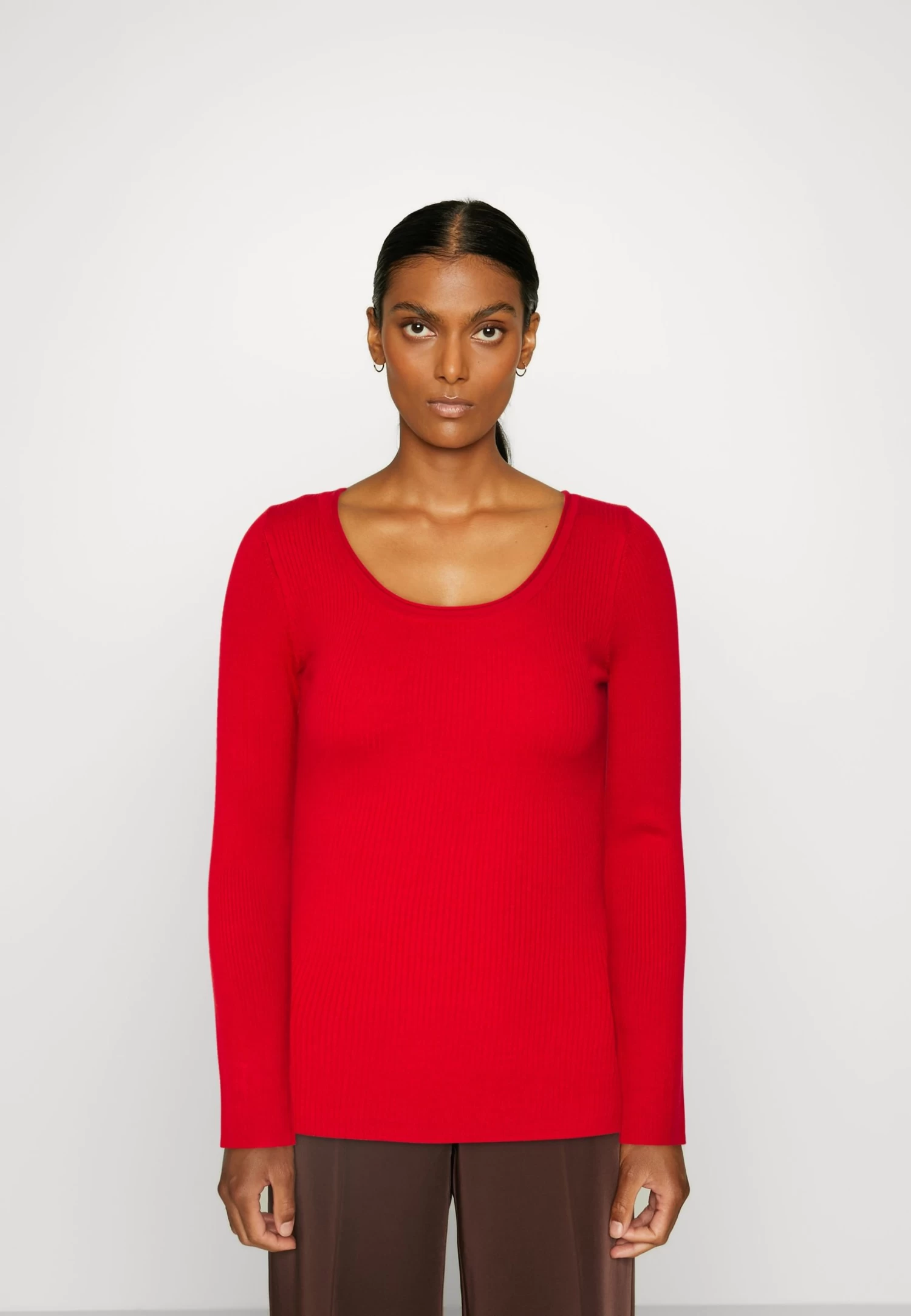 Anna Field Button Detail - Pullover - Red 1 Anna Field Button Detail - Pullover - Red