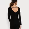 Anna Field Offener Rücken Bodycon Mini Strickkleid - Robe Fourreau - Black
