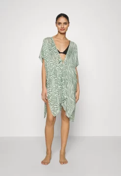 Anna Field Printed Short Kimono / 606 - Khaki_003 - Off-White - Accessoire De Plage - Khaki/Off-White