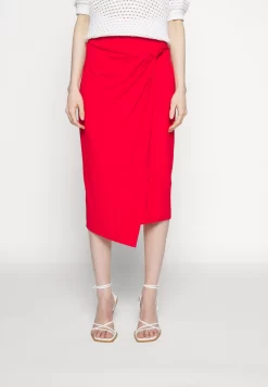 Anna Field Front Knot Midi Skirt - Jupe Crayon - Red -Anna Field 5416aafe16b74467a3d37a8be5316c53 scaled