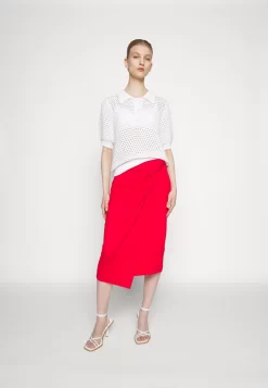 Anna Field Front Knot Midi Skirt - Jupe Crayon - Red -Anna Field 5700a7cc5020448db886e59540152e63 scaled