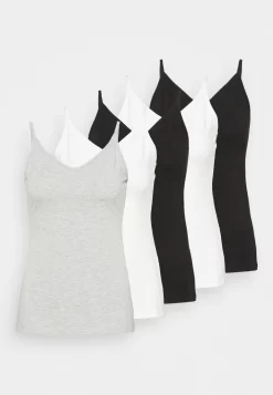 Anna Field 5 Pack - Débardeur - Black/White/Mottled Light Grey -Anna Field 8537daedc5a34656ac2fa3ba8c6ff357 scaled