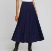 Anna Field Plisse A-Line Midi Skirt - Jupe Trapèze - Maritime Blue