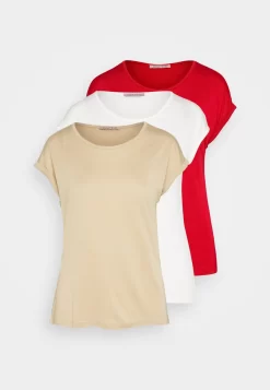 Anna Field 3 Pack - T-Shirt Basique - Beige/Off-White/Red -Anna Field aedc07226f6b43aab232c16e6322bb39 scaled