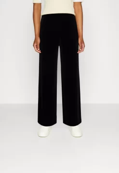 Anna Field Velvet Wide Leg Trousers - Pantalon Classique - Black