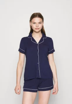 Anna Field Button Through Pj Set - Pyjama - Blue/White