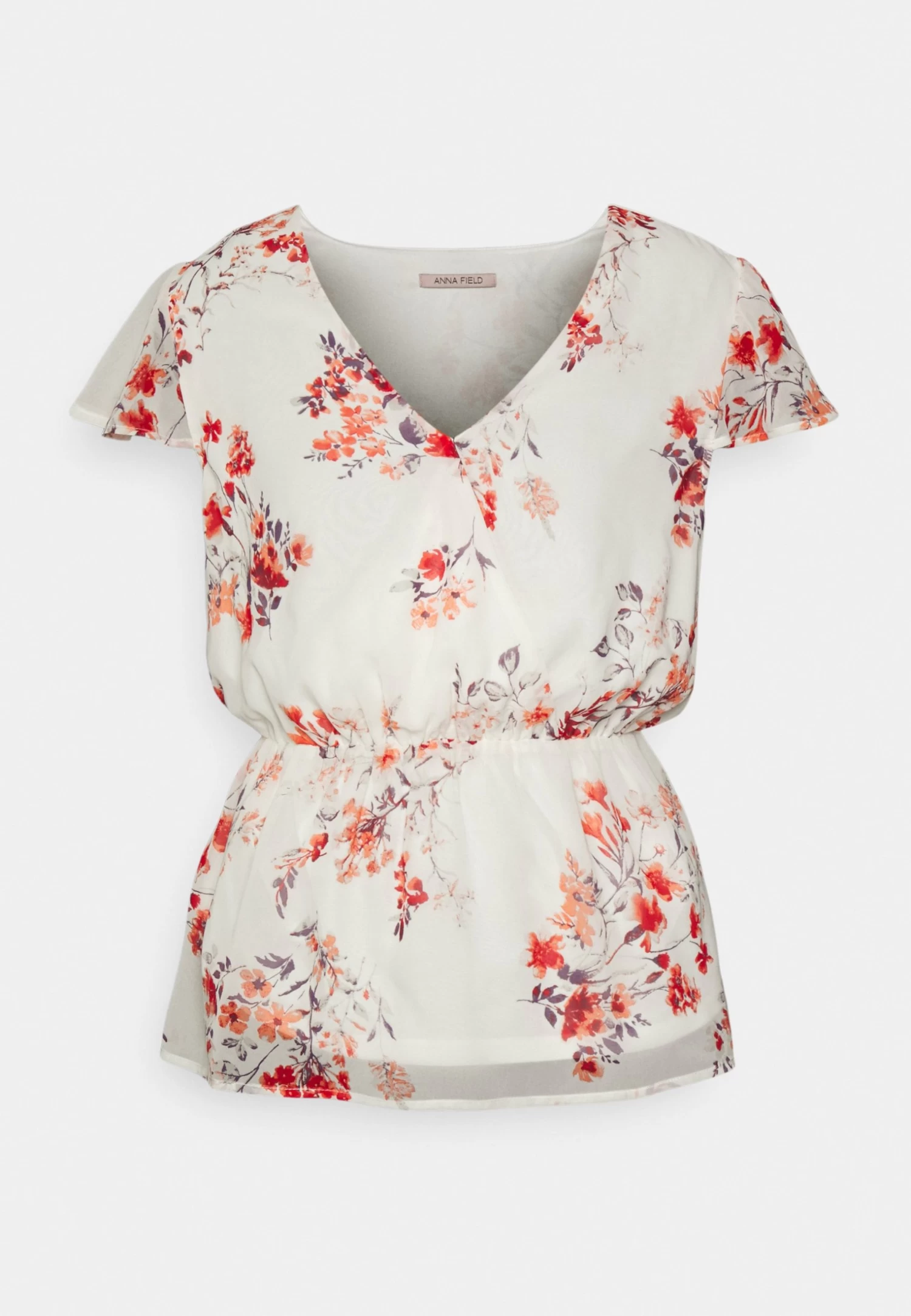 Anna Field Chiffon Wrap Belt - Blouse - White/Red 1 Anna Field Chiffon Wrap Belt - Blouse - White/Red