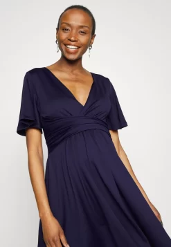 Sleeves Wrap Waist V Flared Mini Dress - Robe En Jersey - Dark Blue -Anna Field d9551b1e49b54f0d89bacfa8c121a8d2 scaled
